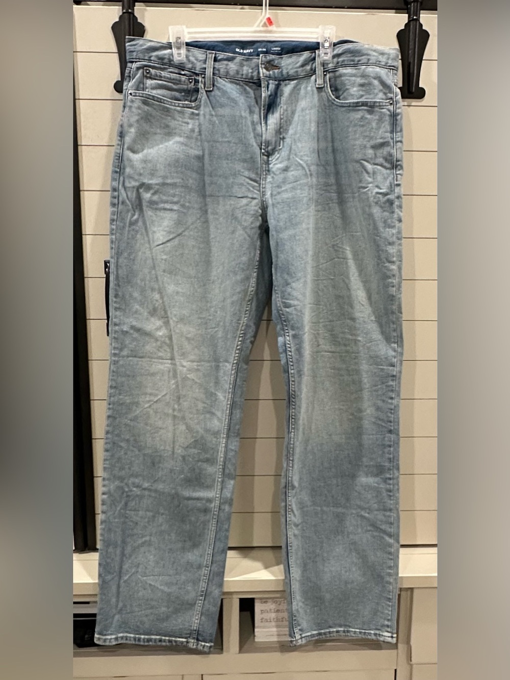 Old Navy Men's LOOSE Built In Flex Light Blue Jeans 38x34